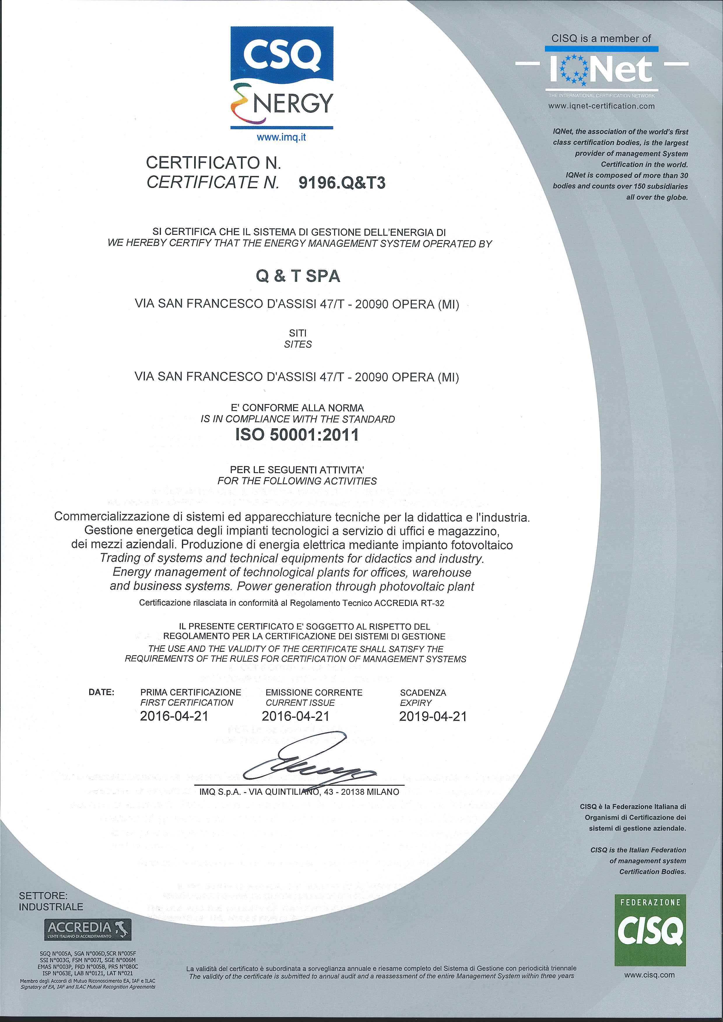 UNI CEI EN ISO 50001:2011